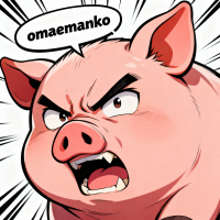 豚,動物,怒り,吹き出し,omaemanko,漫画風