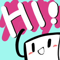 HI!,キャラクター,可愛い,ポップ,挨拶,シンプル