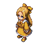 キャラクター,ドット絵,黄色の服,リボン,金髪,ゲームキャラ,ピクセルアート