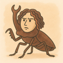 イラスト,カブトムシ,擬人化,男性,シュール