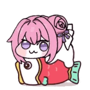 キャラクター,ピンク髪,デフォルメ,魚,可愛い,イラスト,リボン,紫目