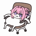 椅子,ピンクの髪,キャラクター,かわいい,リラックス
