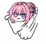 ピンク髪,キャラクター,デフォルメ,お団子ヘア,リボン