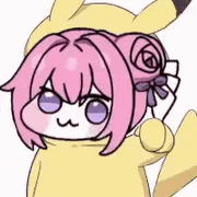 ピンク髪,着ぐるみ,リボン,可愛い,キャラクター,ピカチュウ,耳