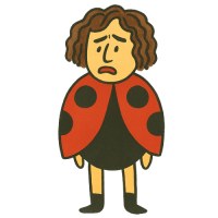 イラスト,人間,てんとう虫,仮装,困り顔,キャラクター