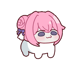 ゆるキャラ,ピンク髪,デフォルメ,動物風,リボン,かわいい