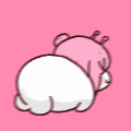 くま,うさぎ,後ろ姿,アニメ,かわいい,ピンク背景,キャラクター